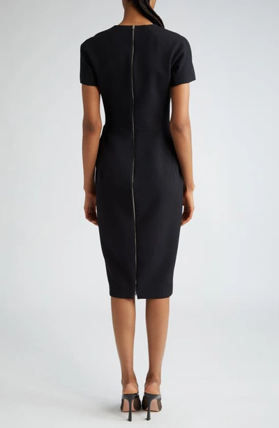 Shop Victoria Beckham Crepe Sheath Dress In Black