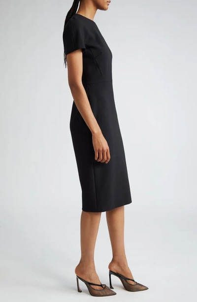 Shop Victoria Beckham Crepe Sheath Dress In Black