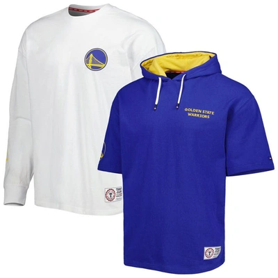 Shop Tommy Jeans Royal/white Golden State Warriors Matthew 2 In 1 T-shirt & Hoodie Combo Set
