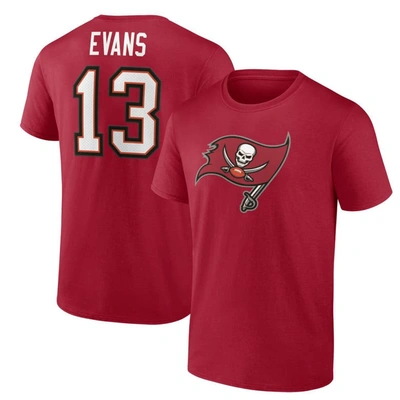 Shop Fanatics Branded Mike Evans Red Tampa Bay Buccaneers Player Icon Name & Number T-shirt