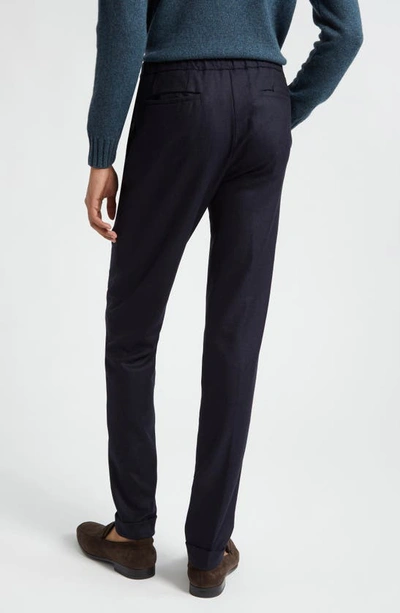 Shop Thom Sweeney Casual Wool & Cashmere Twill Pants In Navy