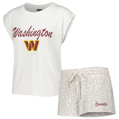 Shop Concepts Sport White/cream Washington Commanders Montana Knit T-shirt & Shorts Sleep Set