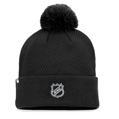 Shop Fanatics Branded Black San Jose Sharks Authentic Pro Road Cuffed Knit Hat With Pom