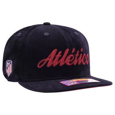 Shop Fan Ink Navy Atletico De Madrid Plush Snapback Hat