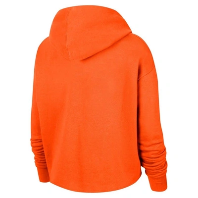 Shop Nike Orange Wnba Logowoman Team 13 Cropped Pullover Hoodie