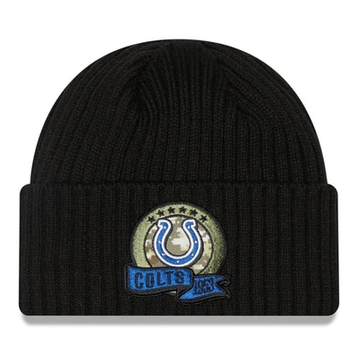 Shop New Era Youth  Black Indianapolis Colts 2022 Salute To Service Knit Hat