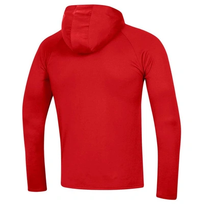 Shop Under Armour Red Wisconsin Badgers School Logo Raglan Long Sleeve Hoodie Performance T-shirt