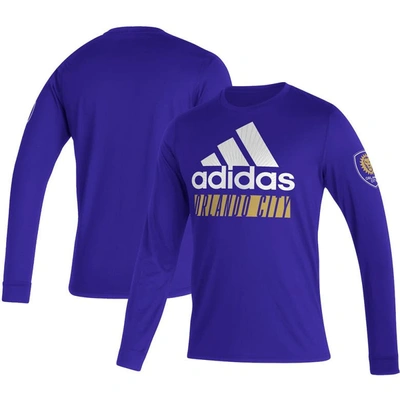 Shop Adidas Originals Adidas Purple Orlando City Sc Vintage Aeroready Long Sleeve T-shirt