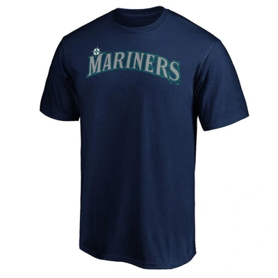 Shop Fanatics Branded Navy Seattle Mariners Official Wordmark T-shirt