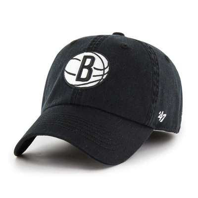 Shop 47 ' Black Brooklyn Nets  Classic Franchise Fitted Hat