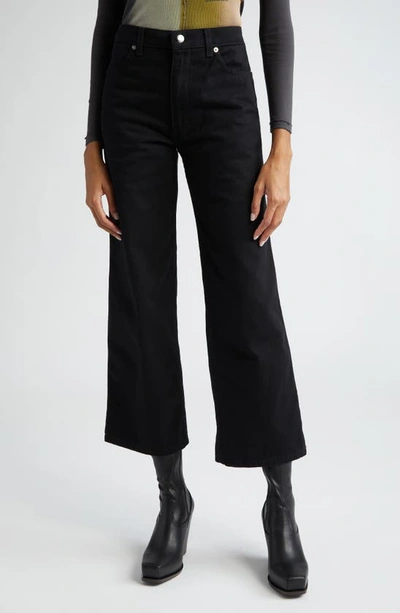 Shop Eckhaus Latta Wide Leg Jeans In Almost Black