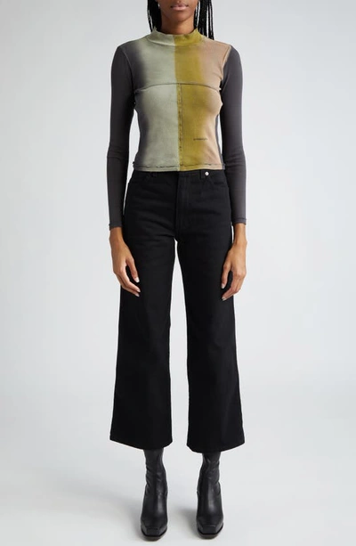 Shop Eckhaus Latta Wide Leg Jeans In Almost Black