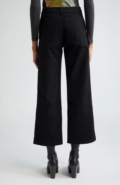 Shop Eckhaus Latta Wide Leg Jeans In Almost Black