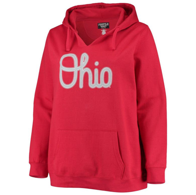 Shop Profile Scarlet Ohio State Buckeyes Plus Size Notch Neck Team Pullover Hoodie