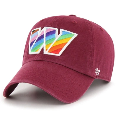 Shop 47 ' Burgundy Washington Commanders Pride Clean Up Adjustable Hat