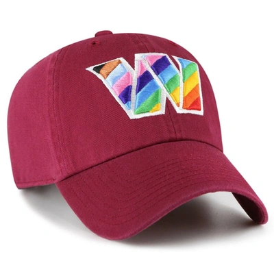 Shop 47 ' Burgundy Washington Commanders Pride Clean Up Adjustable Hat