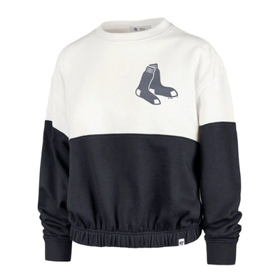 Shop 47 ' White/navy Boston Red Sox Take Two Bonita Pullover Sweatshirt