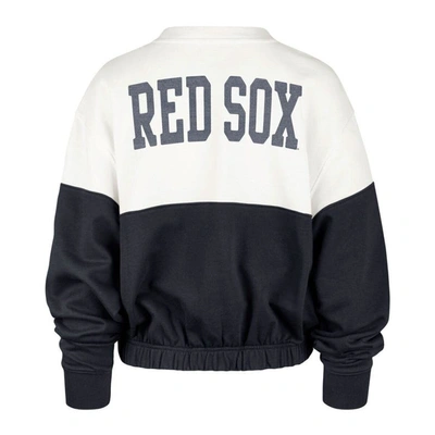 Shop 47 ' White/navy Boston Red Sox Take Two Bonita Pullover Sweatshirt