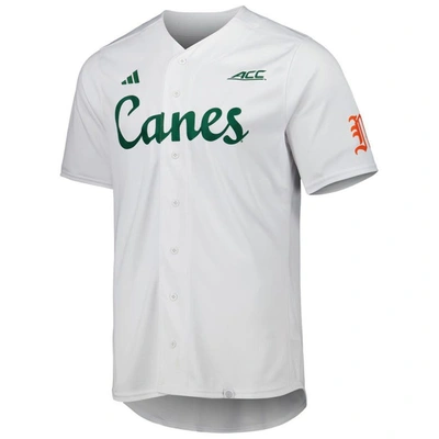 Shop Adidas Originals Adidas White Miami Hurricanes Team Baseball Jersey