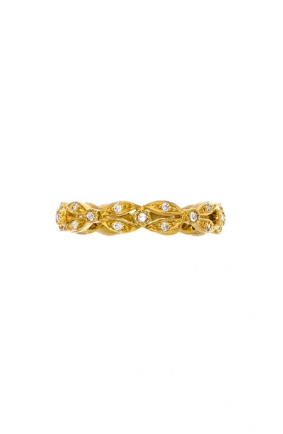 Shop Sethi Couture Wreath Diamond Band Ring In Yellow Gold