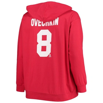 Shop Profile Alexander Ovechkin Red Washington Capitals Plus Size Lace-up V-neck Pullover Hoodie