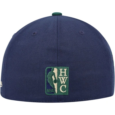 Shop Mitchell & Ness Navy/green Charlotte Hornets 10th Anniversary Hardwood Classics Grassland Fitted Hat