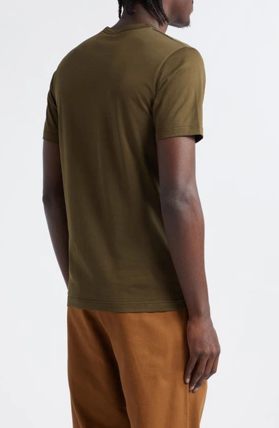 Shop Sunspel Supima® Cotton Crewneck T-shirt In Dark Olive