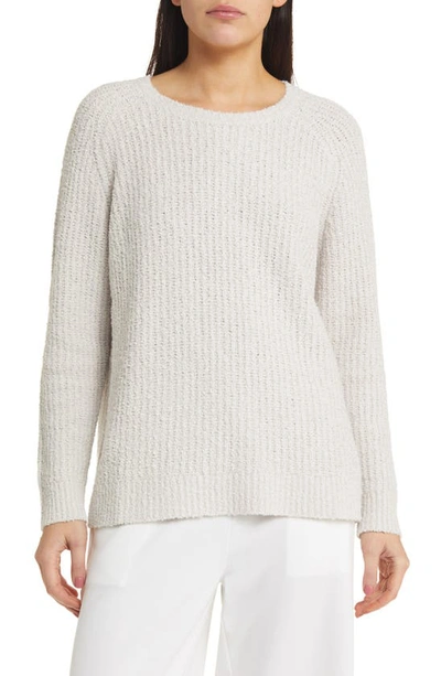 Shop Eileen Fisher Rib Organic Cotton Blend Sweater In Bone