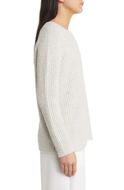 Shop Eileen Fisher Rib Organic Cotton Blend Sweater In Bone