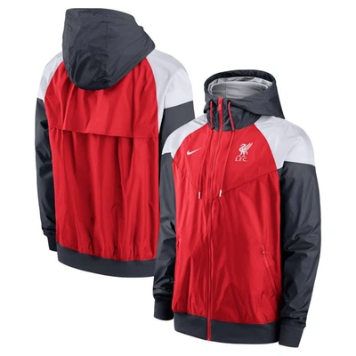 Shop Nike Red Liverpool Windrunner Hoodie Full-zip Jacket