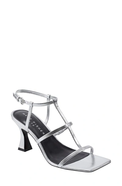 Shop Marc Fisher Ltd Dennie Ankle Strap Sandal In Silver