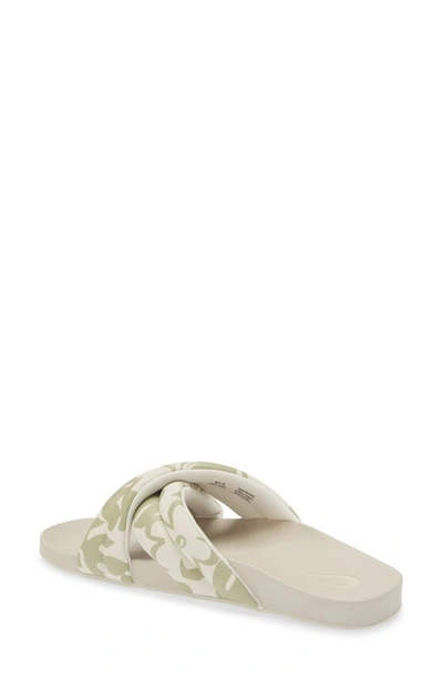 Olukai Kipea'a 'olu Womens Embroidered Casual Slide Sandals In Bubbly / Puka