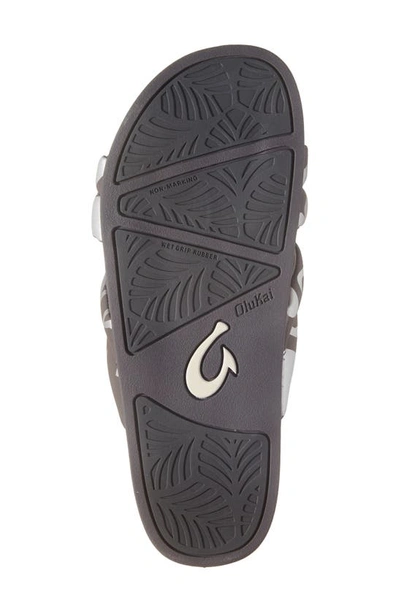 Shop Olukai Hila Water Resistant Slide Sandal In Silver / Pavement