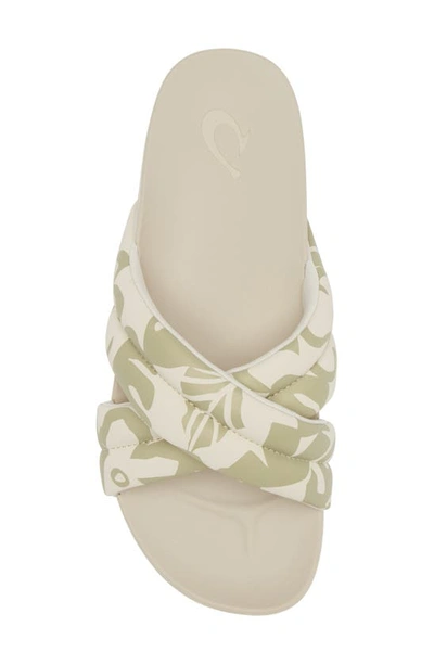 Olukai Kipea'a 'olu Womens Embroidered Casual Slide Sandals In Bubbly / Puka