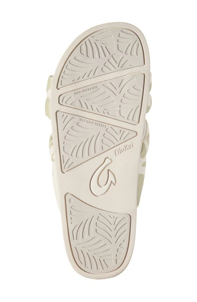 Olukai Kipea'a 'olu Womens Embroidered Casual Slide Sandals In Bubbly / Puka