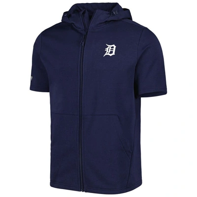 Shop Levelwear Navy Detroit Tigers Recruit Full-zip Short Sleeve Hoodie