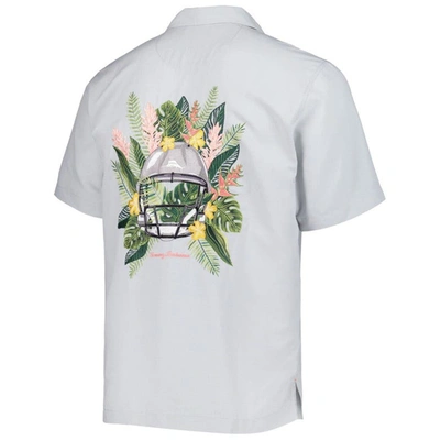 Shop Tommy Bahama Gray Las Vegas Raiders Coconut Point Frondly Fan Camp Islandzone Button-up Shirt