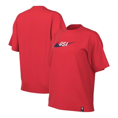 Shop Nike Red Usmnt Swoosh T-shirt