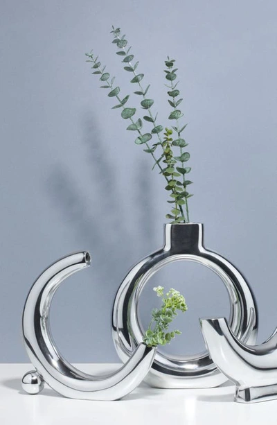 Nambe Solarium Crescent Moon Vase In Silver