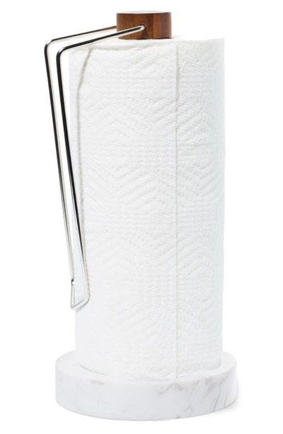 Nambe Chevron Paper Towel Holder In Brown