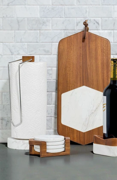 Nambe Chevron Paper Towel Holder In Brown