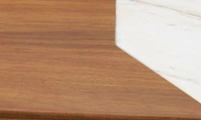 Nambe Chevron Cutting Board In Acacia Wood And Marble In Brown