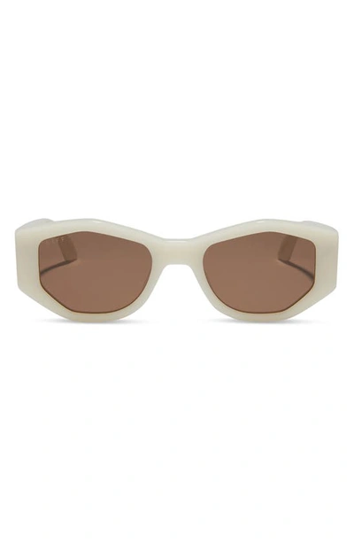 Shop Diff Zoe 52mm Oval Sunglasses In Ivory