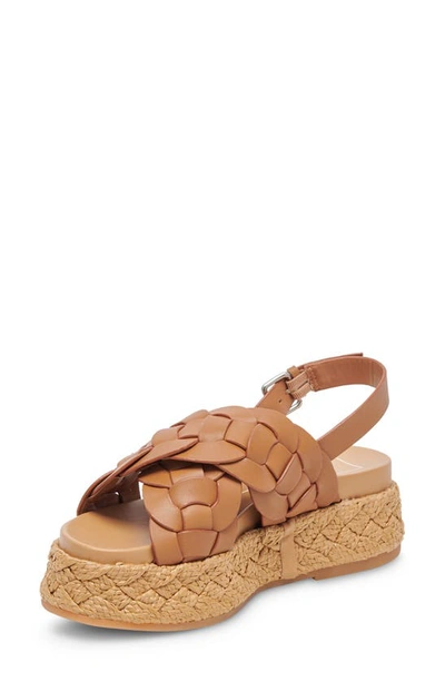 Shop Dolce Vita Winder Basketweave Slingback Platform Sandal In Tan Leather