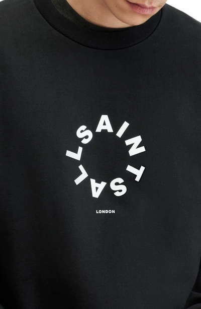 Shop Allsaints Tierra Logotype Graphic Sweatshirt In Jet Black
