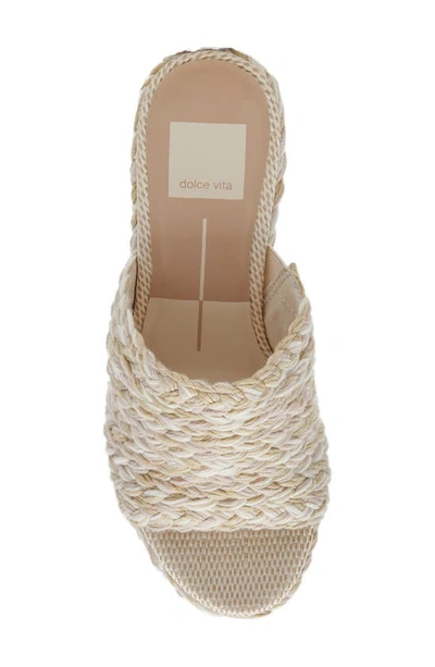 Shop Dolce Vita Lady Platform Slide Sandal In Ivory Multi Raffia