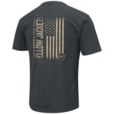 Shop Colosseum Heathered Black Georgia Tech Yellow Jackets Oht Military Appreciation Flag 2.0 T-shirt In Heather Black