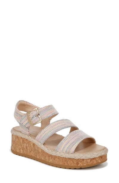 Shop Dr. Scholl's Ellie Platform Wedge Sandal In Tan Multi