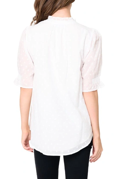 Shop Gibsonlook Dianthus Clip Dot Cotton Popover Shirt In White Dot
