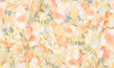 Gibsonlook Floral Flutter Sleeve Midi Dress In Yellow Multi Floral
